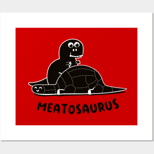 Meatosaurus B&W Posters and Art